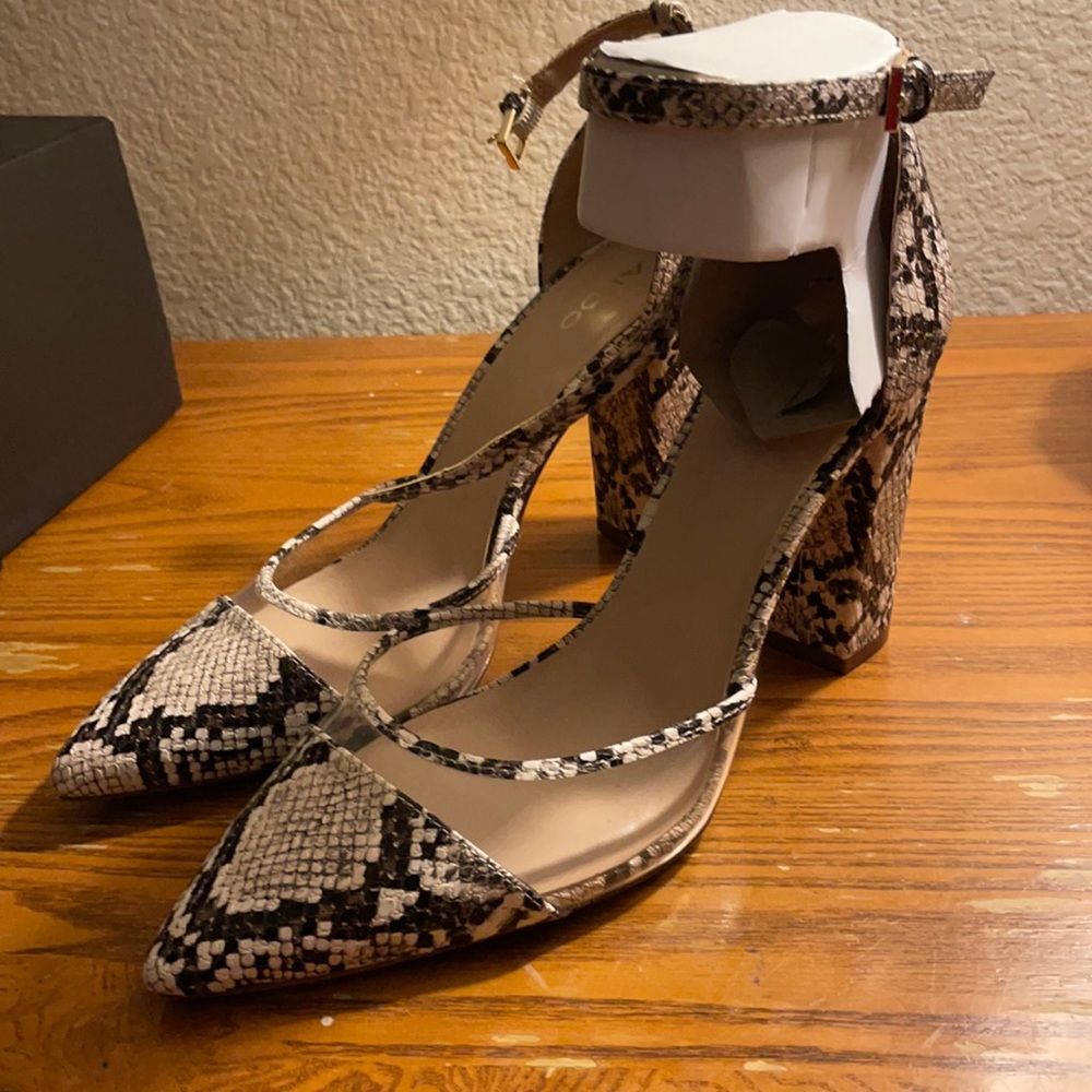 Snake print aldo heels